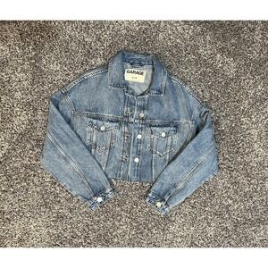 Garage Light Washed Cutoff Denim Jacket Womens Size M